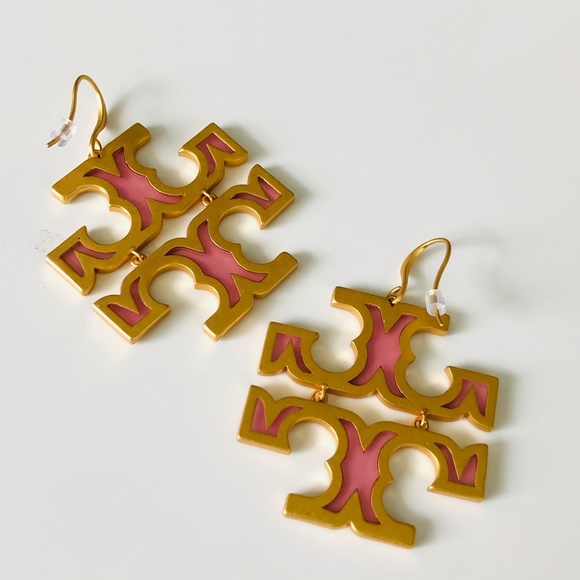 Tory Burch Double T-Logo Transparent Glass Earring - Picture 4 of 5